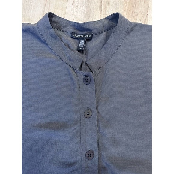 Eileen Fisher grey button blouse blazer - Picture 4 of 7